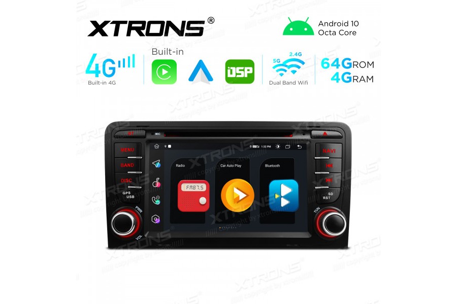 Audi A3 7 inch Built-in CarAutoPlay and Android Auto and DSP Carstereo Carplay dab